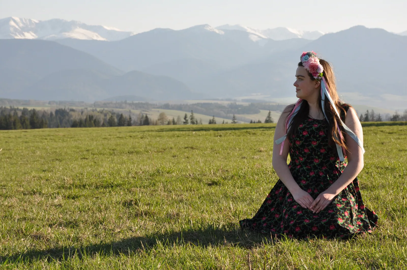 Lúka na Liptove s výhľadom na Tatry